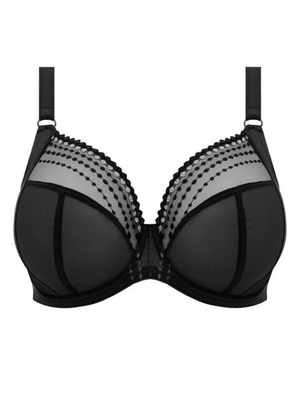 Elomi Matilda Plunge Bra Black Underwire Convertible EL8900 Size UK 38E US 38DDD